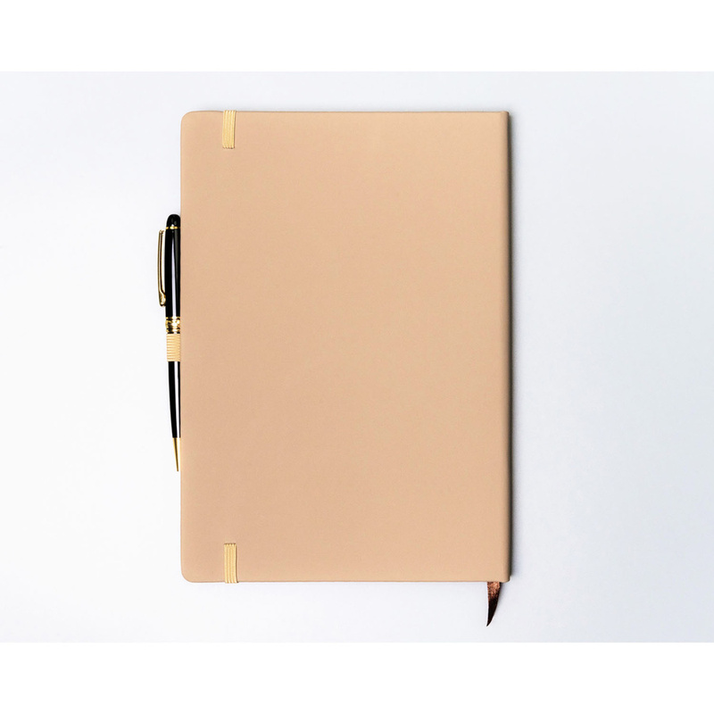 Notes w twardej oprawie w kolorze khaki zadrukowany w linie - Peterson