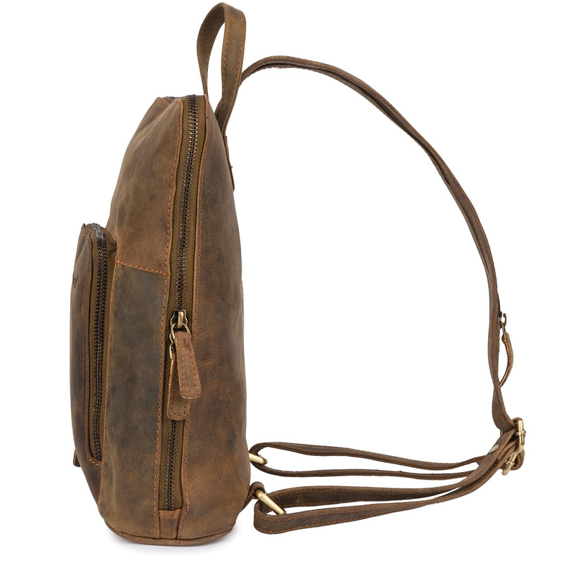 Plecak skórzany damski brązowy skóra naturalna nubuk Beltimore S11