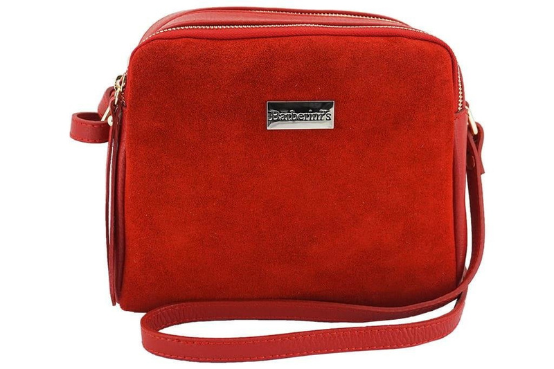 Damska skórzana listonoszka włoska - Granatowa