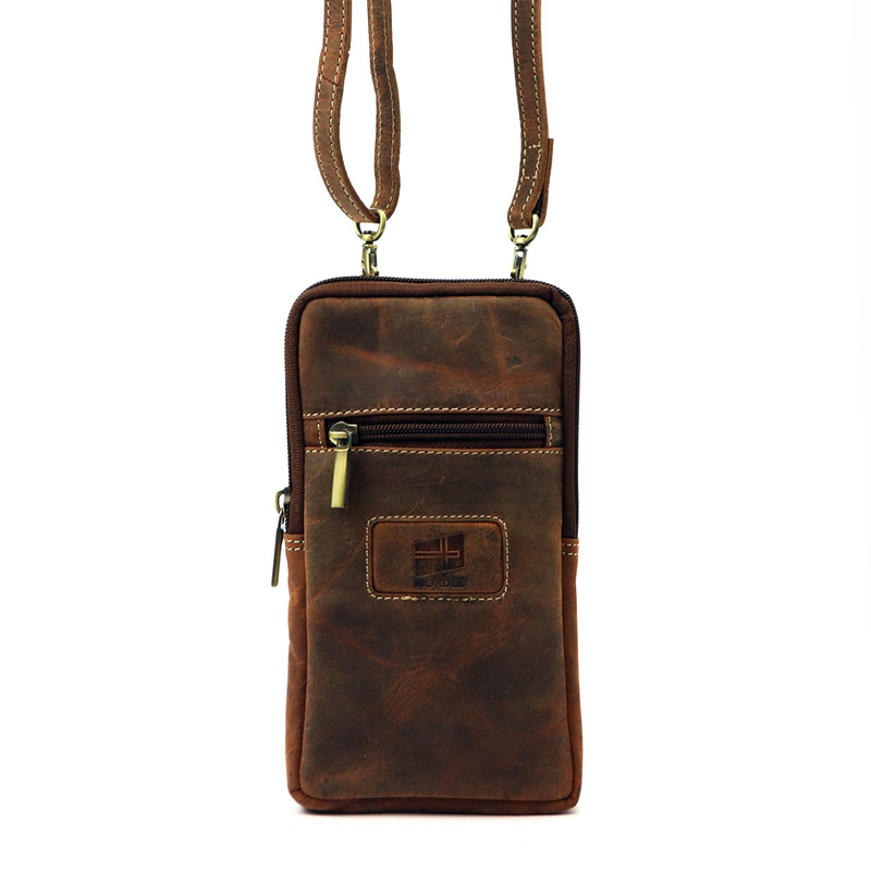 Nordee męska saszetka skóra naturalna mała torba na ramię z kieszeniami