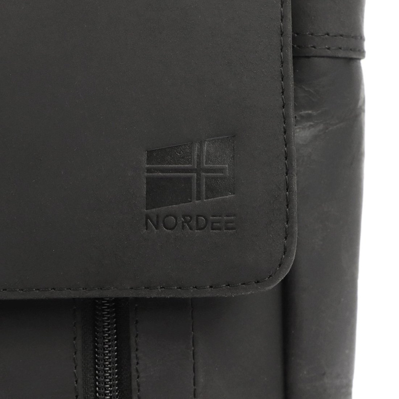 Nordee Saszetka męska z kieszeniami ze naturalnej skóry regulowany pasek