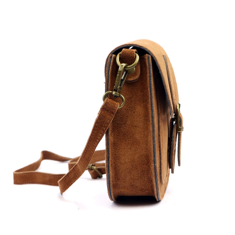 Luka Klasyczna Zamszowa damska listonoszka skórzana przez ramię z kieszenią