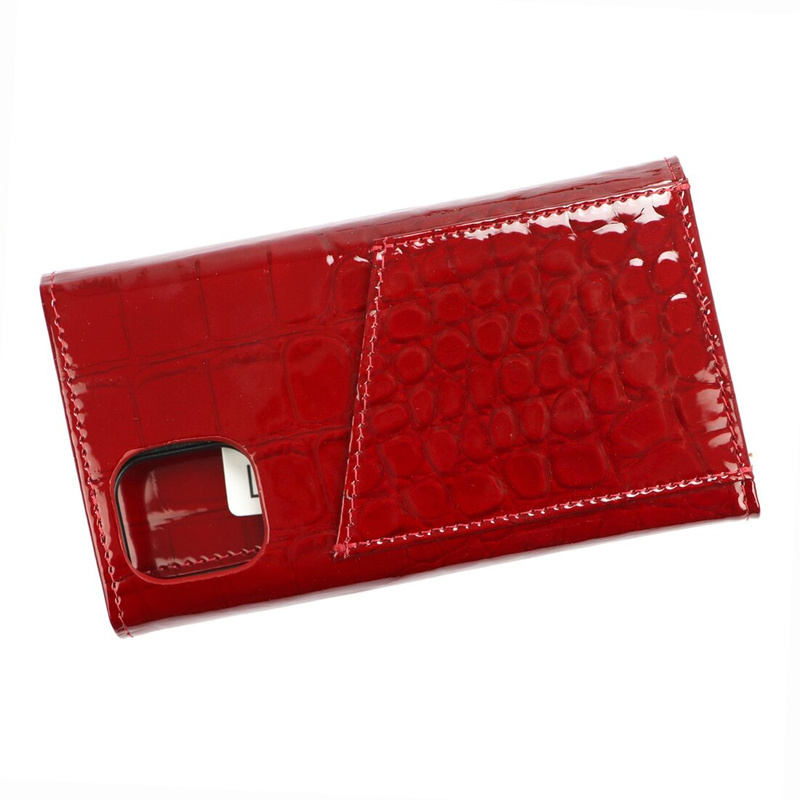 MiaMore etui Iphone 12 PRO case z klapą wzór skóra krokodyla z łańcuszkiem