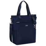 Shopperka damska w granatowym kolorze, jednokomorowa i zamykana suwakiem - Peterson