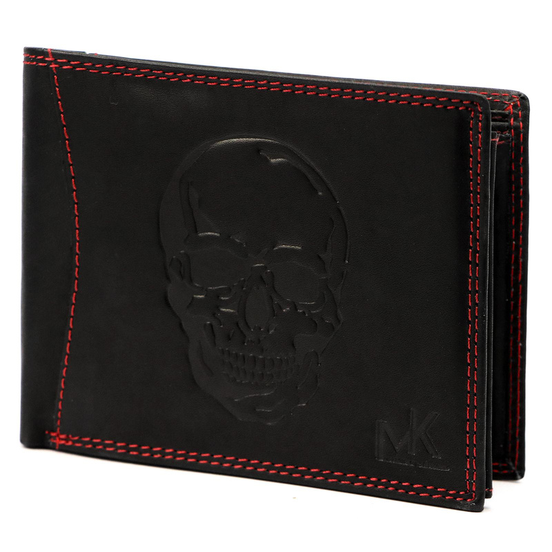 Skórzany męski portfel Money Kepper CDD 5600 SKULL