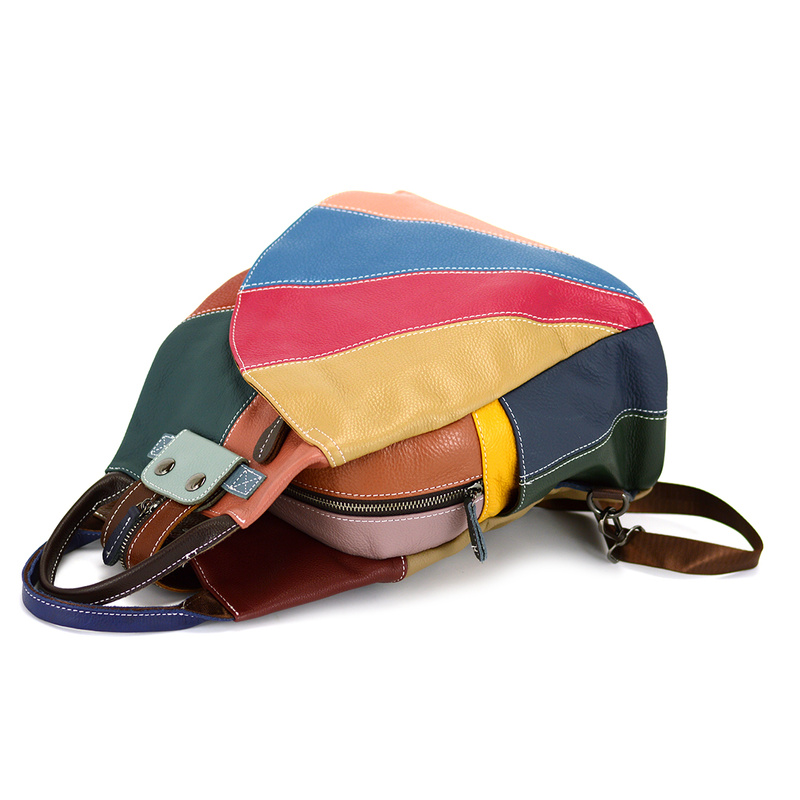 Wzorzysty damski plecak skórzany z wzorem mozaiki