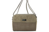 Stylowa torebka crossbody trzykomorowa skórzana - Beżowa