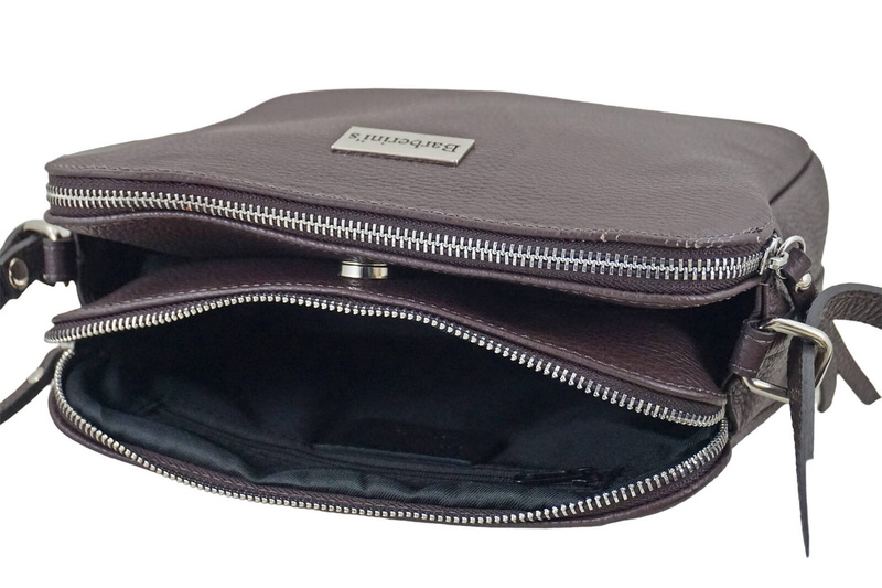 Torebka skórzana damska włoska - Brązowa ciemna