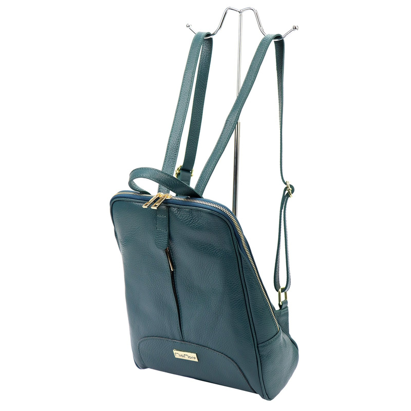 Damski miejski pojemny plecak z prawdziwej skóry z kieszeniami MiaMore