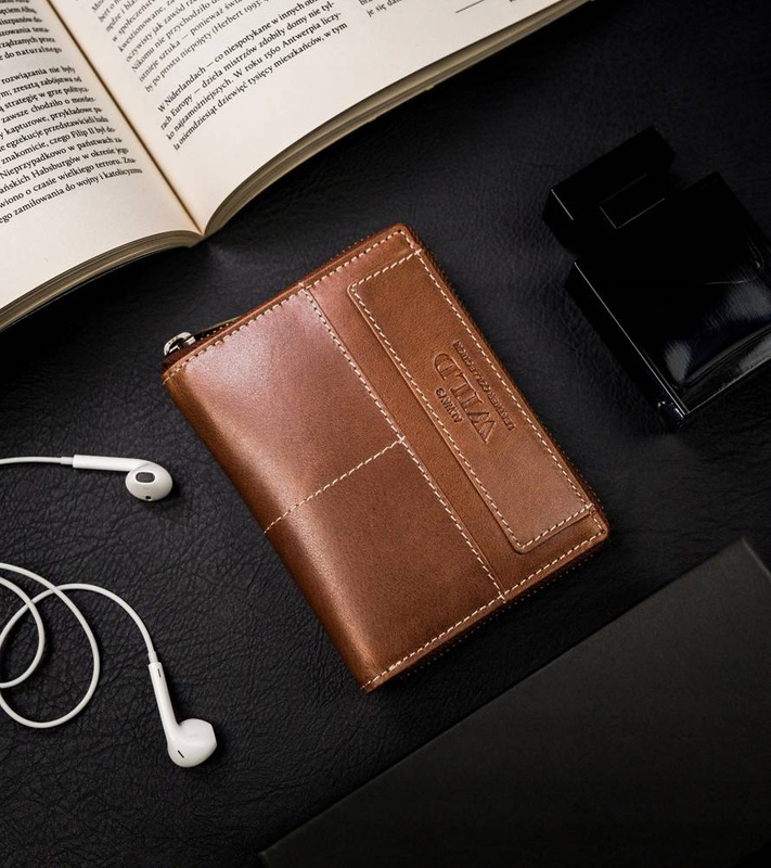 Zapinany Skórzany portfel z RFID od Always Wild