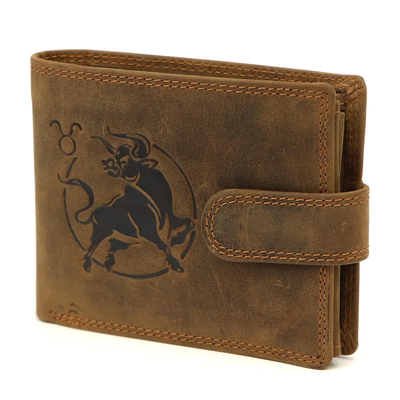 Nordee męski portfel skóra naturalna na zatrzask z indywidualnym wzorem