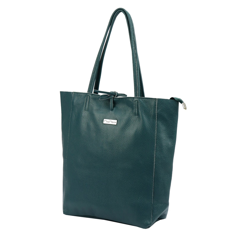 Skórzana damska shopperbag z kieszenią od MiaMore