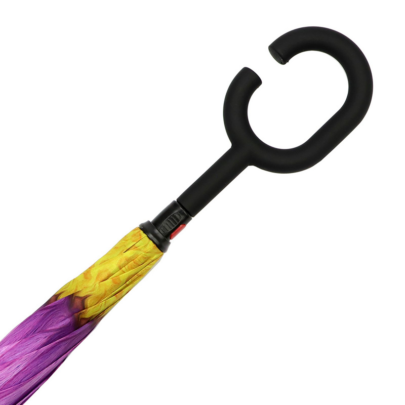 Gregorio damski parasol długi automatyczny z rączką wzór z kwiatem