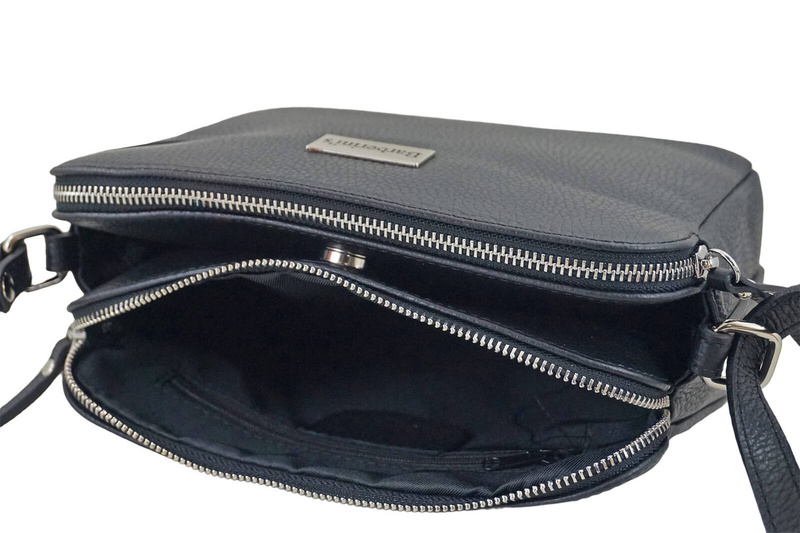 Torebka skórzana damska włoska - Czarna