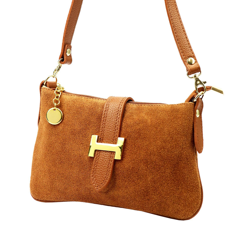 Luka Damska listonoszka torebka przez ramię ze skóry naturalnej kieszeń