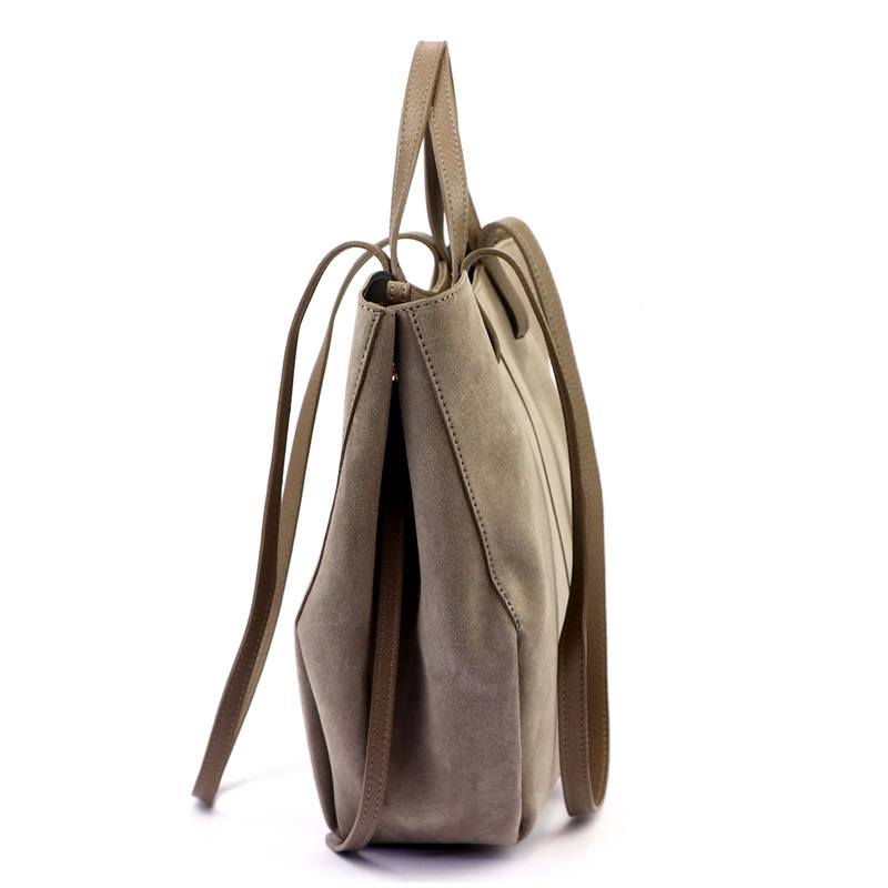 Stylowa Duża zamszowa damska shopperbag elegancka torebka na ramię Luka