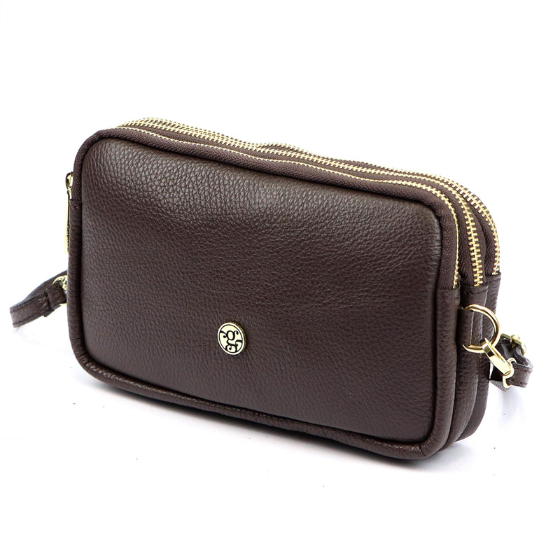 Gregorio damska listonoszka na ramię skóra naturalna prostokątna 3 komory