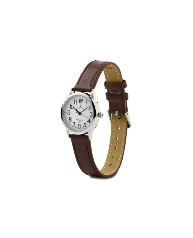 Zegarek damski na rękę pasek skórzany brązowy Perfect 273