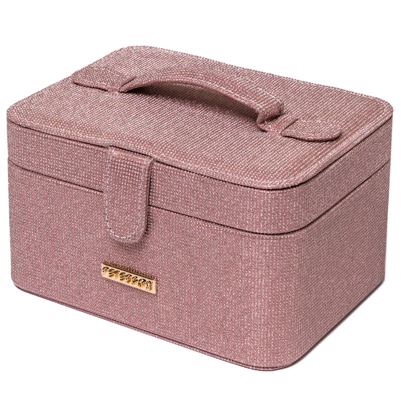 Różowa szkatułka na biżuterię zamykana zamkiem magnetycznym - Peterson