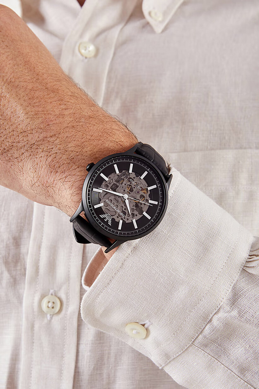 Zegarek męski EMPORIO ARMANI SKELETON AUTOMATIC AR60037 (zi054a)