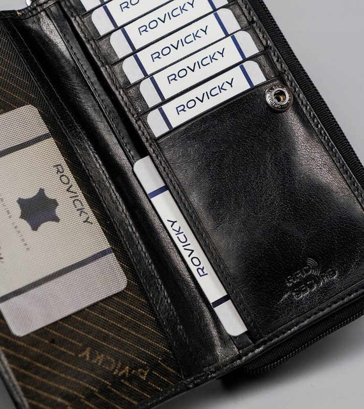 Skórzany damski portfel Rovicky CPR-8931-BAR RFID