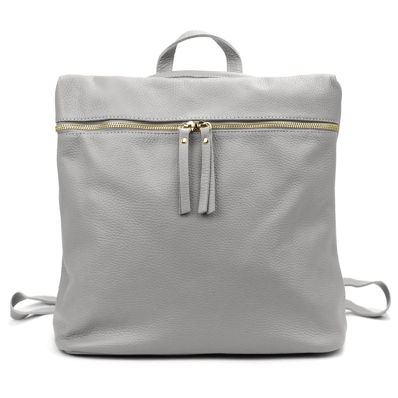 Vera Pelle Damski plecak z prawdziwej skóry duży z kieszeniami miejski