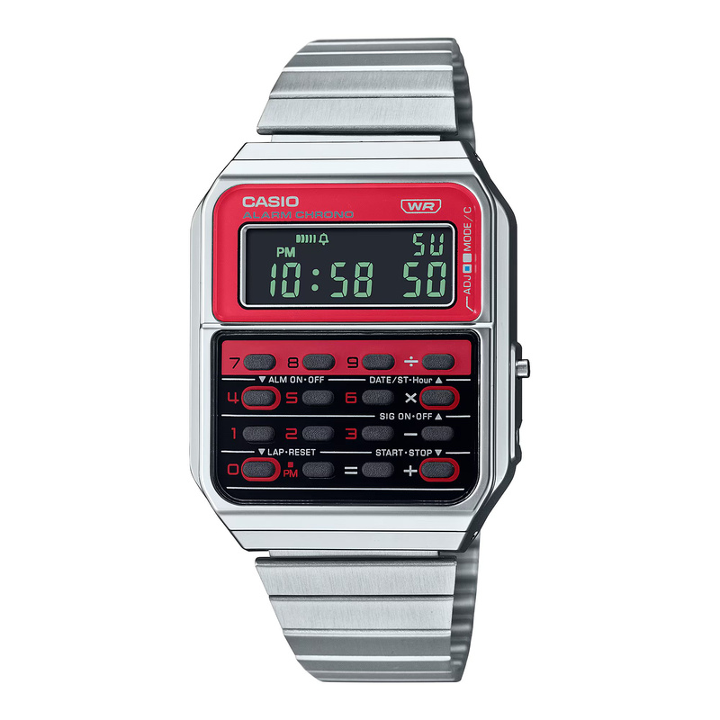 Zegarek CASIO CA-500WE-4BEF. Kwarcowy, Kolor czerwony. Mężczyzna.