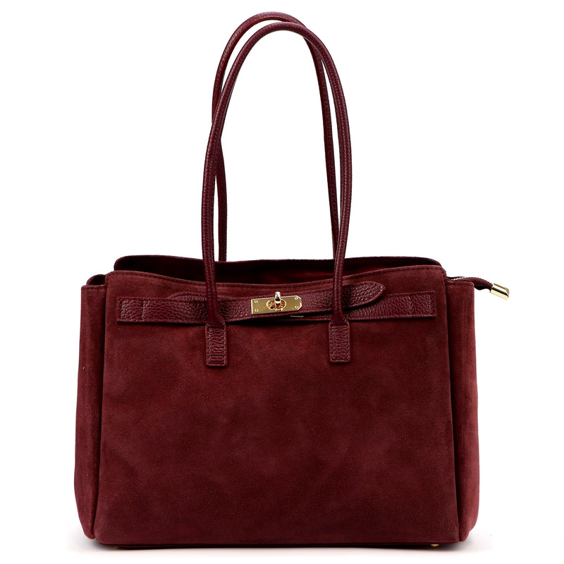 Camilla damska torebka na ramię zamszowa skóra naturalna shopperbag