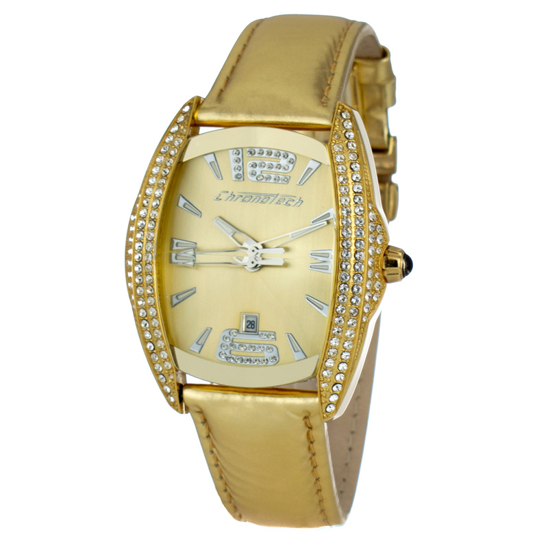 Zegarek CHRONOTECH CT7814M-02S. Kwarcowy, Kolor złoty. Unisex.