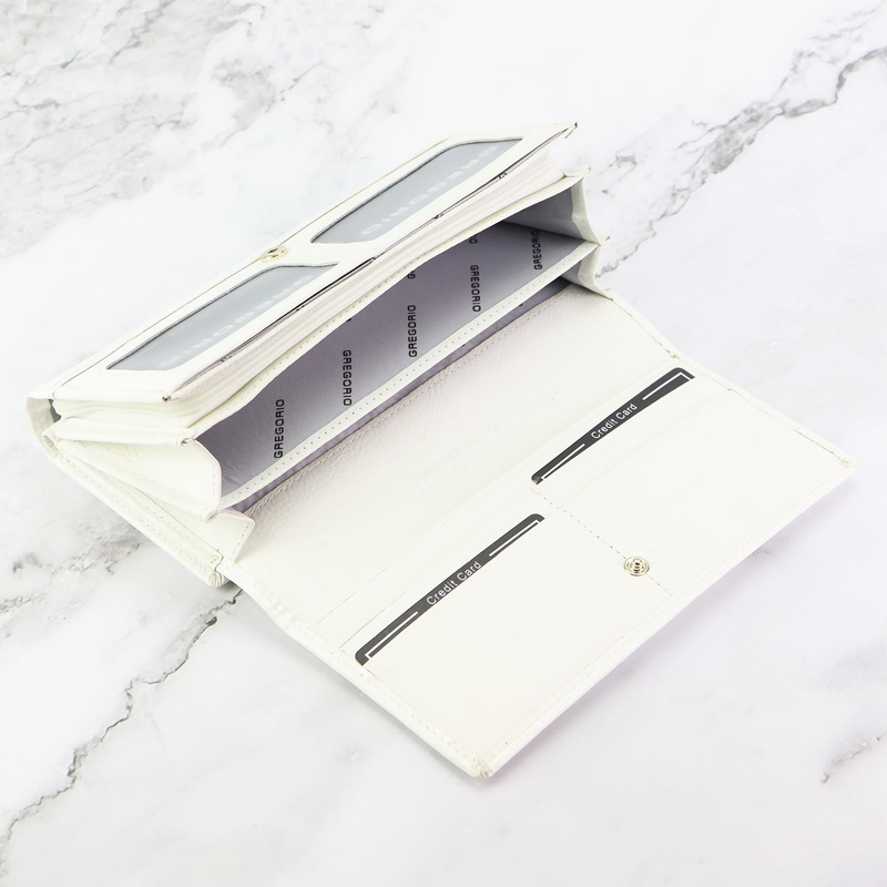 Skórzana damska portmonetka podłużna od Gregorio