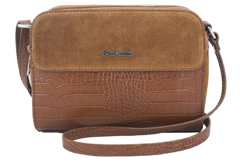 Stylowa torebka crossbody trzykomorowa - Brązowa jasna 