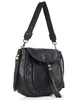 Marco Mazzini Torebka classic saddle bag ze skóry naturalnej na ramie czarna