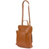 Skórzany plecak damski torba 2w1 elegancki A4 włoski pojemny camel Vera Pelle S40