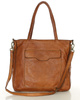 Torba shopper brązowa camel z kieszeniami skóra naturalna – MARCO MAZZINI