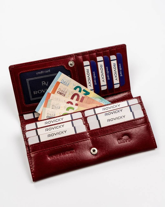Duża damska portmonetka z systemem RFID od Rovicky