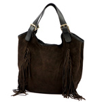 Zamszowa shopperbag Damska torebka ze skóry naturalnej dwie komory Luka