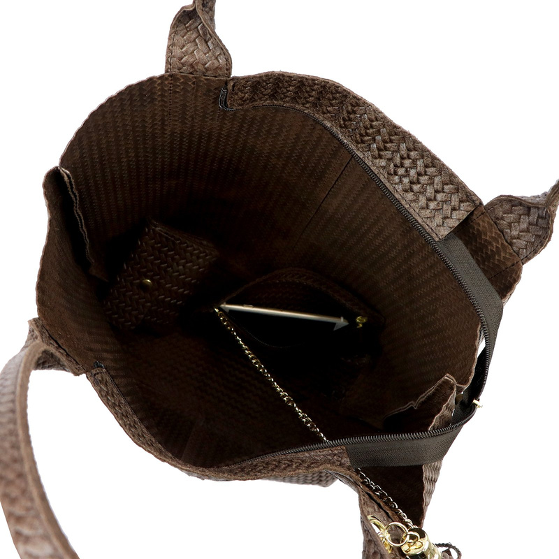 Vera Pelle damska shopperbag z dwoma etui torebka portfel skóra naturalna