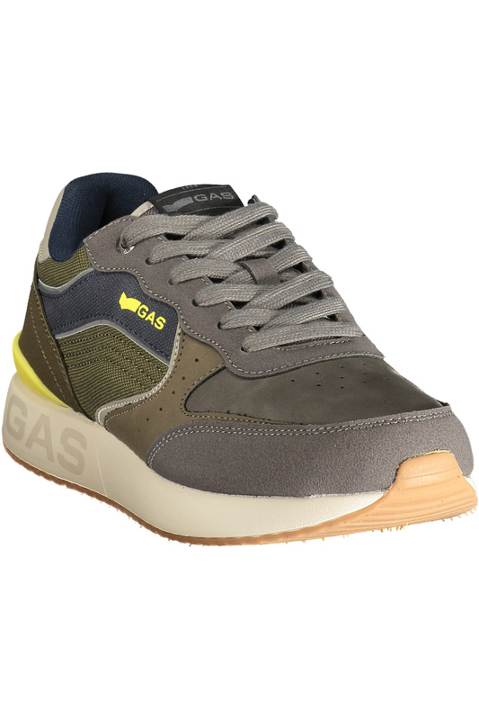 Zielone sneakersy męskie GAS Gam 623501 – brązowe i niebieskie detale