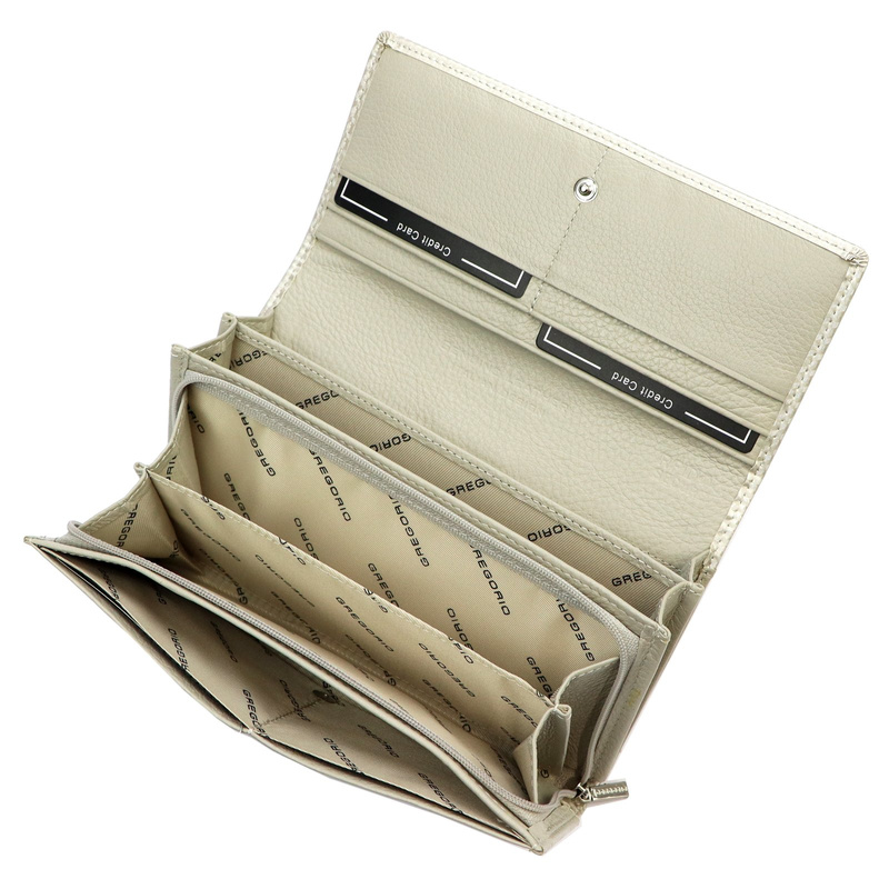 Lakierowany duży Skórzany damski portfel Gregorio