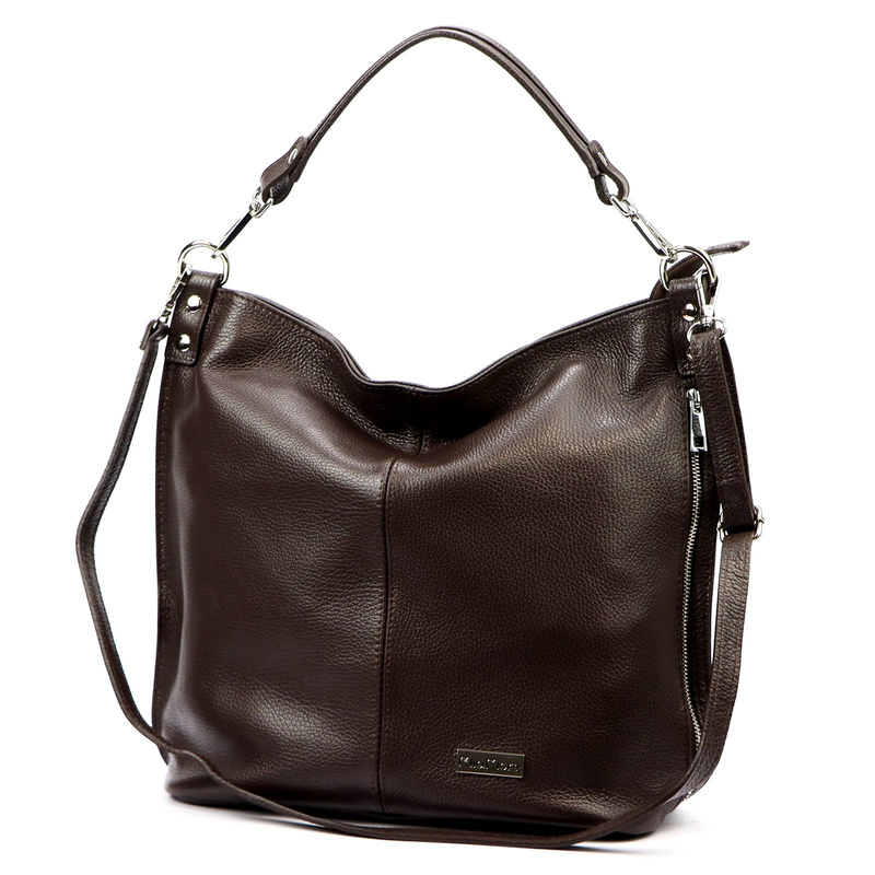 Damska stylowa skórzana torebka na ramię shopper z kieszeniami MiaMore