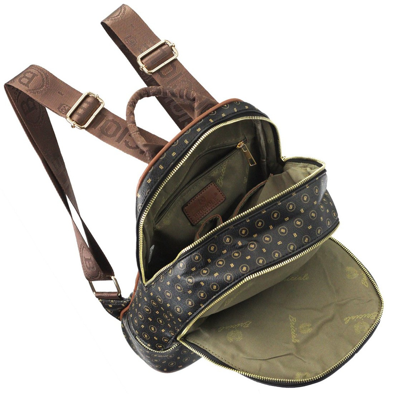 BRICIOLE damski plecak miejski skóra ekologiczna pojemny dwie komory