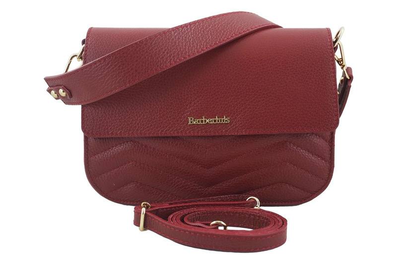 Torebka skórzana crossbody włoska - Czerwona