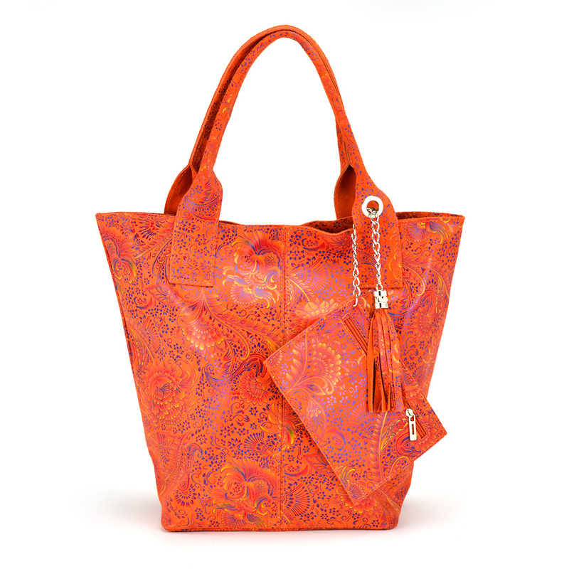 Shopperbag Torebka skórzana vp172 folk