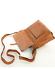 Torebka skórzana listonoszka damska messenger bag - MARCO MAZZINI brąz koniak