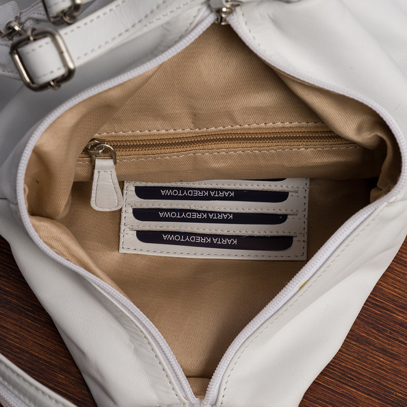 Plecak damski włoski plecaczek skórzany biały mały Beltimore T52