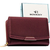 Śliwkowy portfel damski ze skóry ekologicznej wyposażony w system RFID - Rovicky