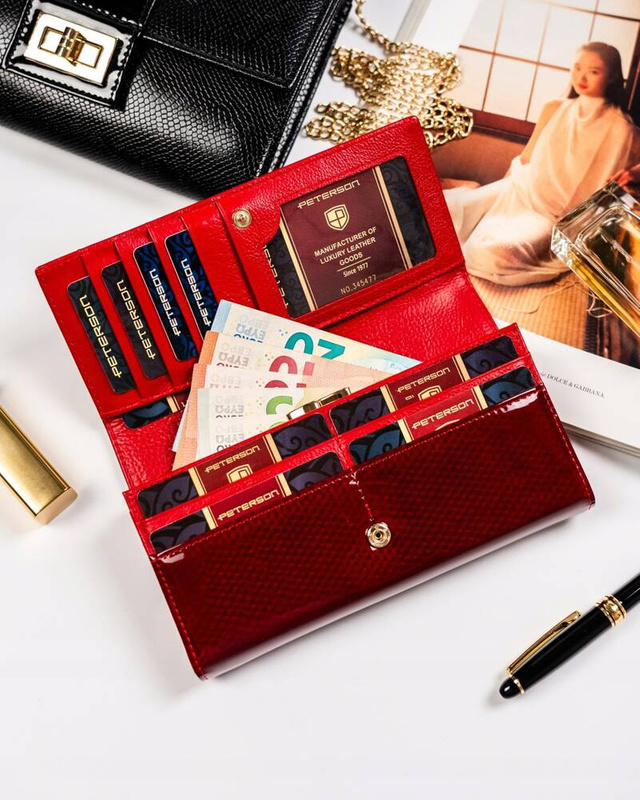 Skórzany damski portfel Peterson PTN 42122-SBR