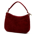 Vera Pelle Torebka Skórzana Damska Listonoszka Na Ramię Zamsz Naturalna