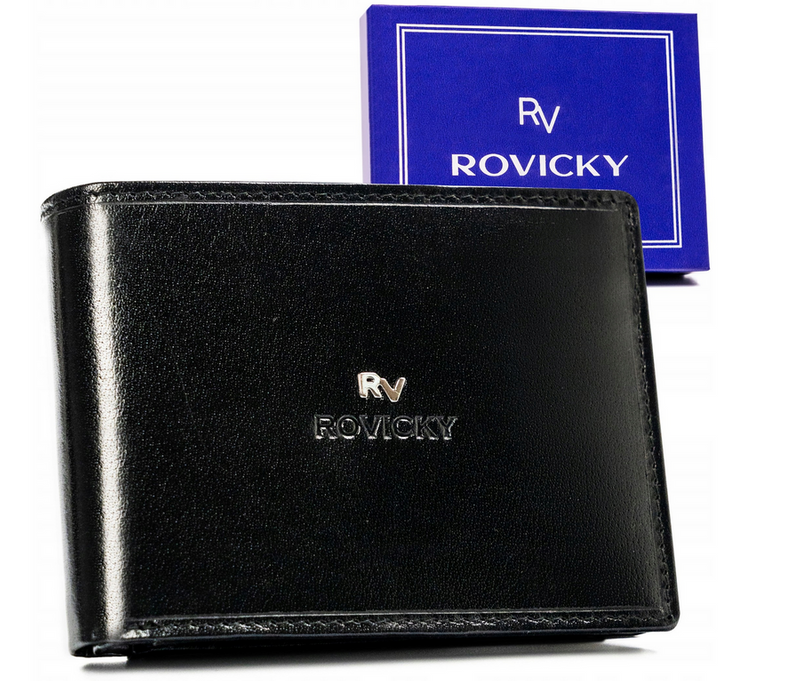Klasyczny portfel męski skórzany z RFID od Rovicky