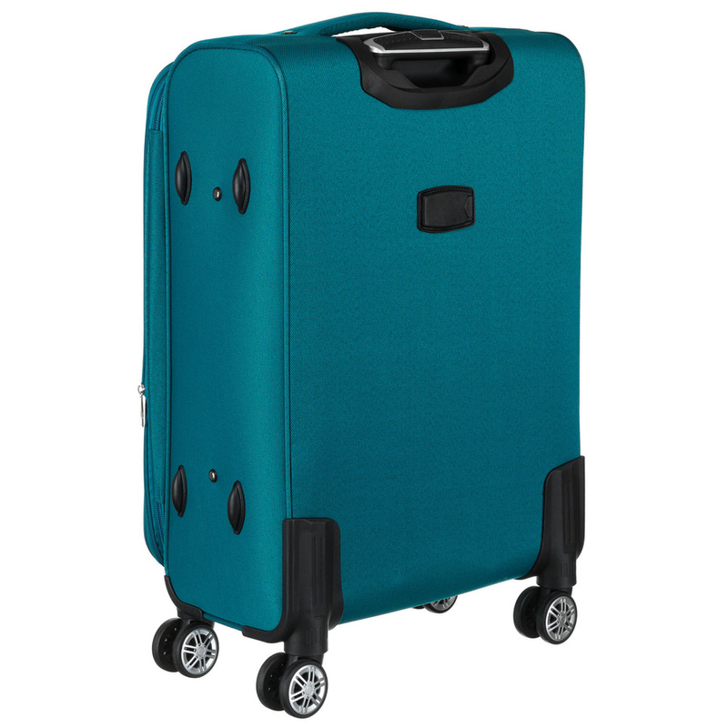 Duża walizka z praktycznej tkaniny poliestrowej w turkusowo-różowym - Peterson